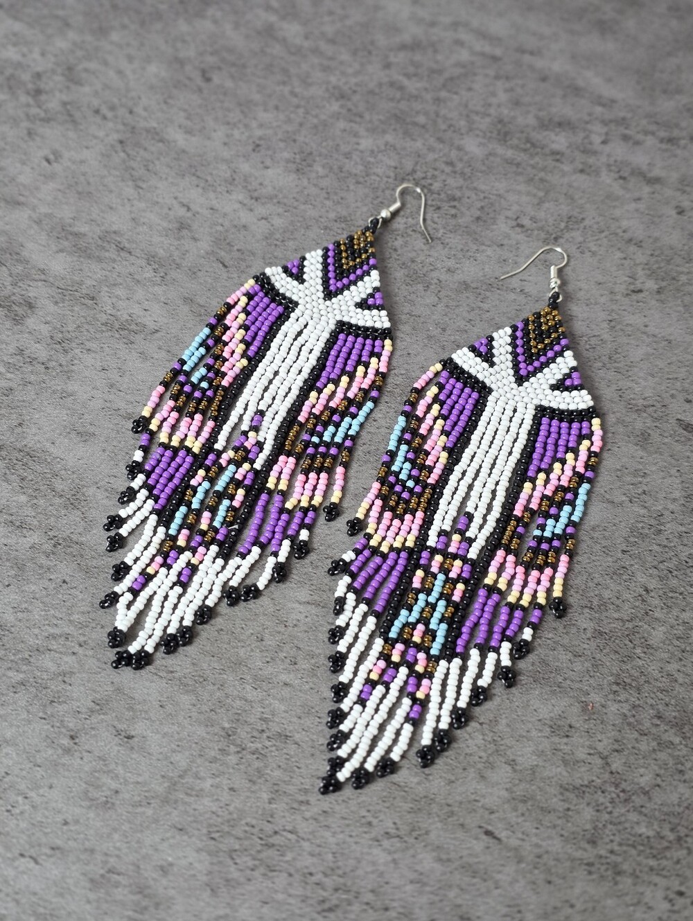 Riva Boho Fringe Beaded Earrings Handmade Jewelry Boheme Southwestern